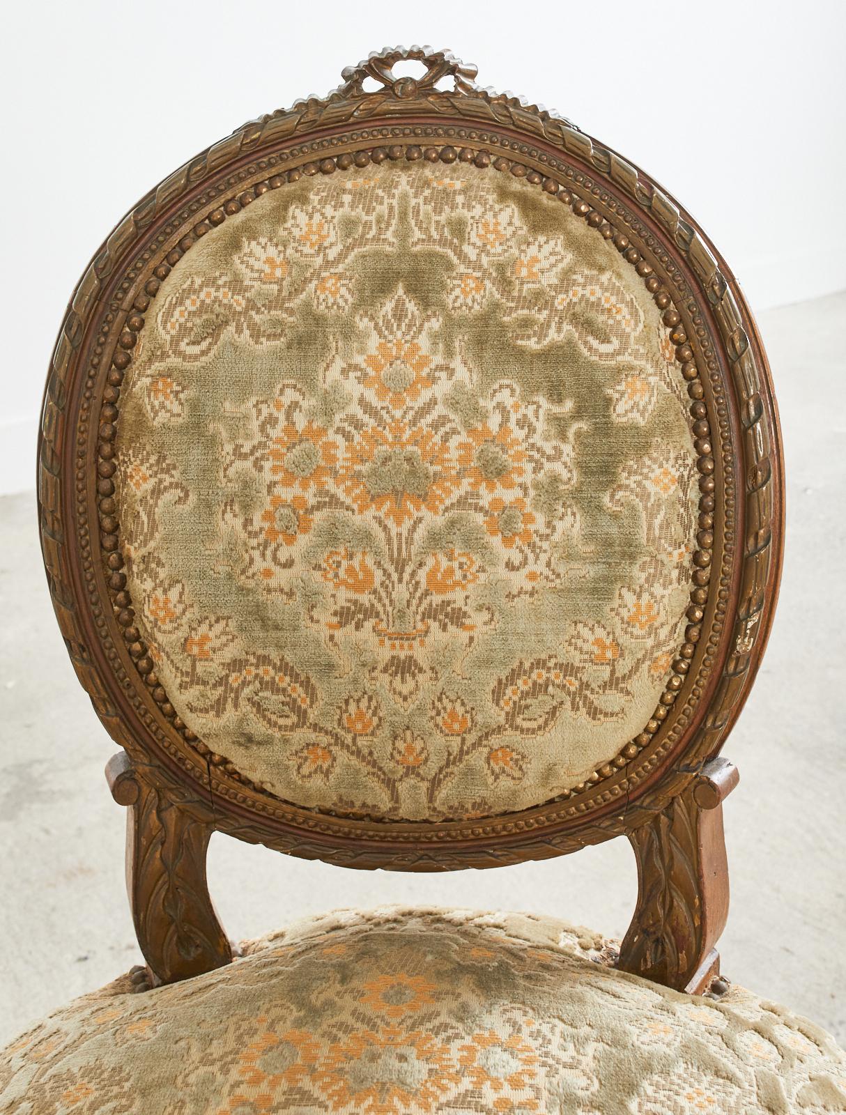 19th Century Set of Four French Louis XVI Style Dining Chairs For Sale 12