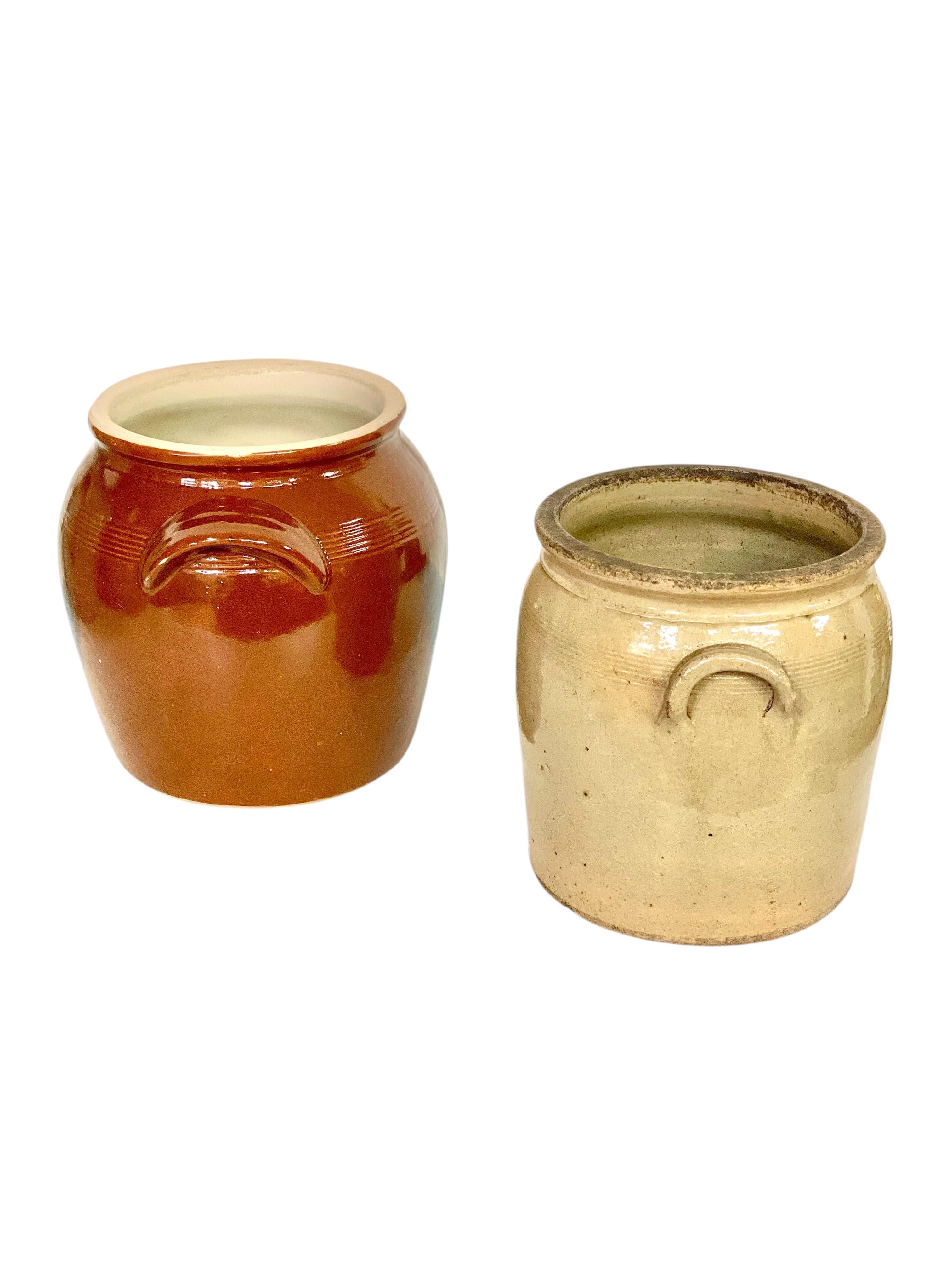 Ensemble de quatre pots à confit en terre cuite vernissée du 19e siècle en vente 4
