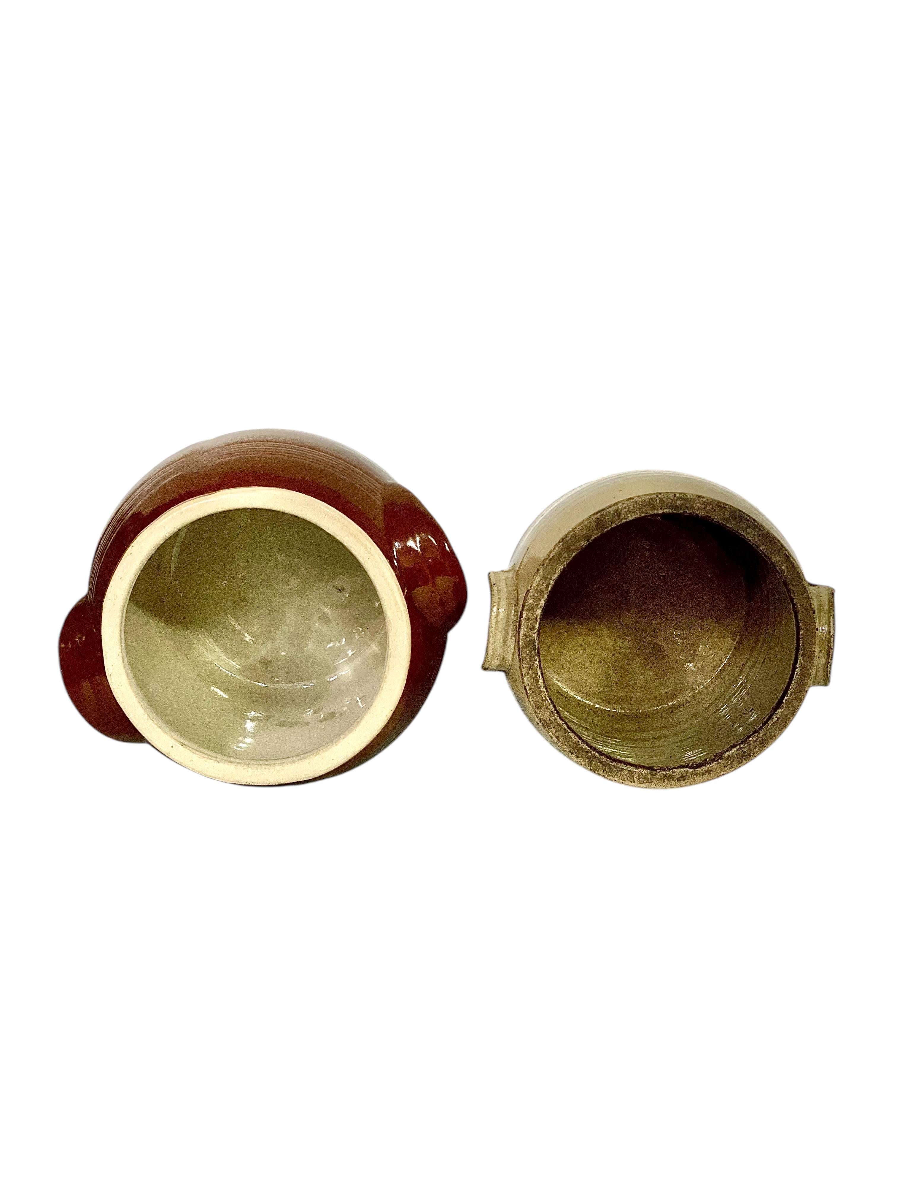 Ensemble de quatre pots à confit en terre cuite vernissée du 19e siècle en vente 5