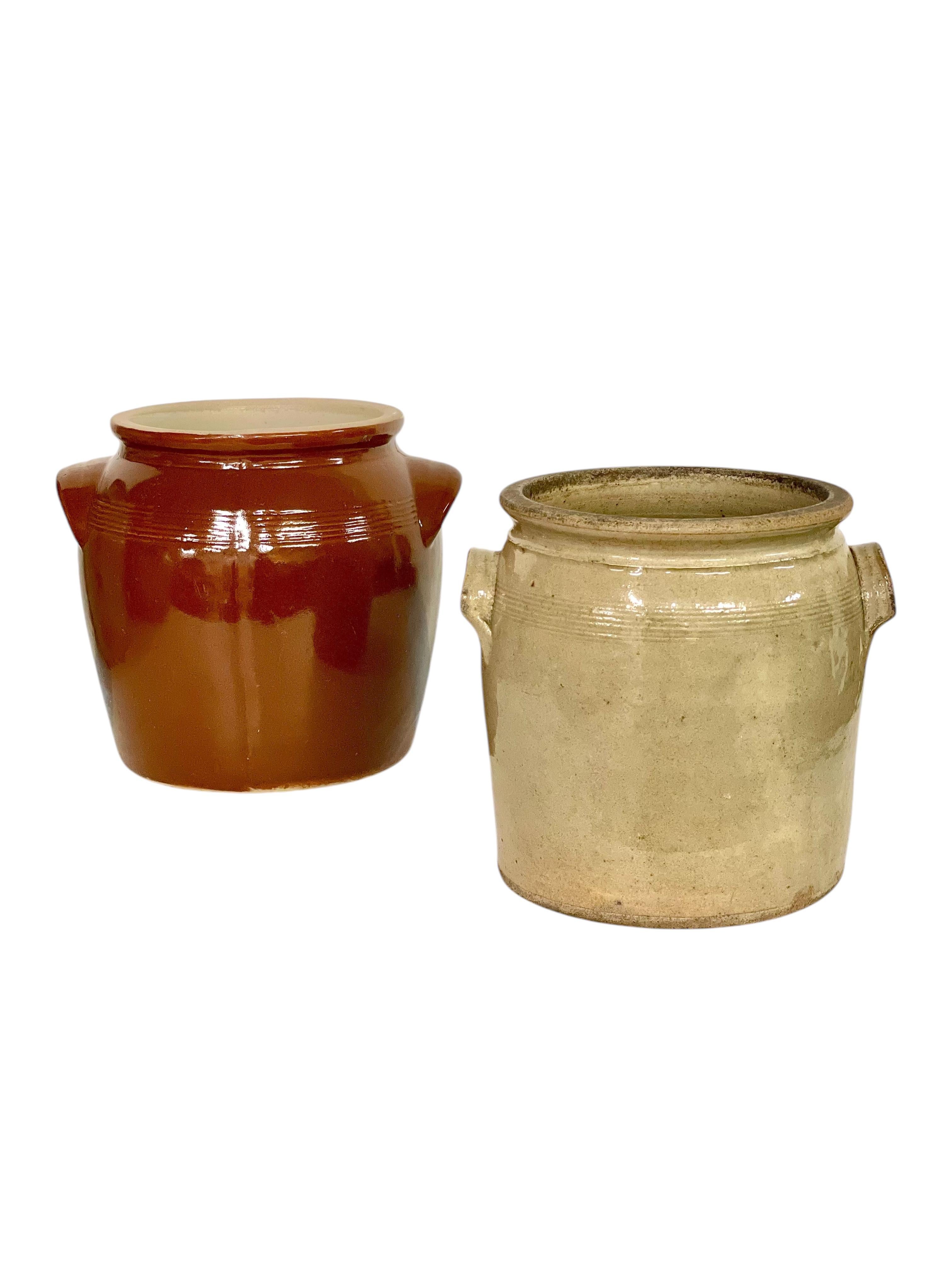 Ensemble de quatre pots à confit en terre cuite vernissée du 19e siècle en vente 1