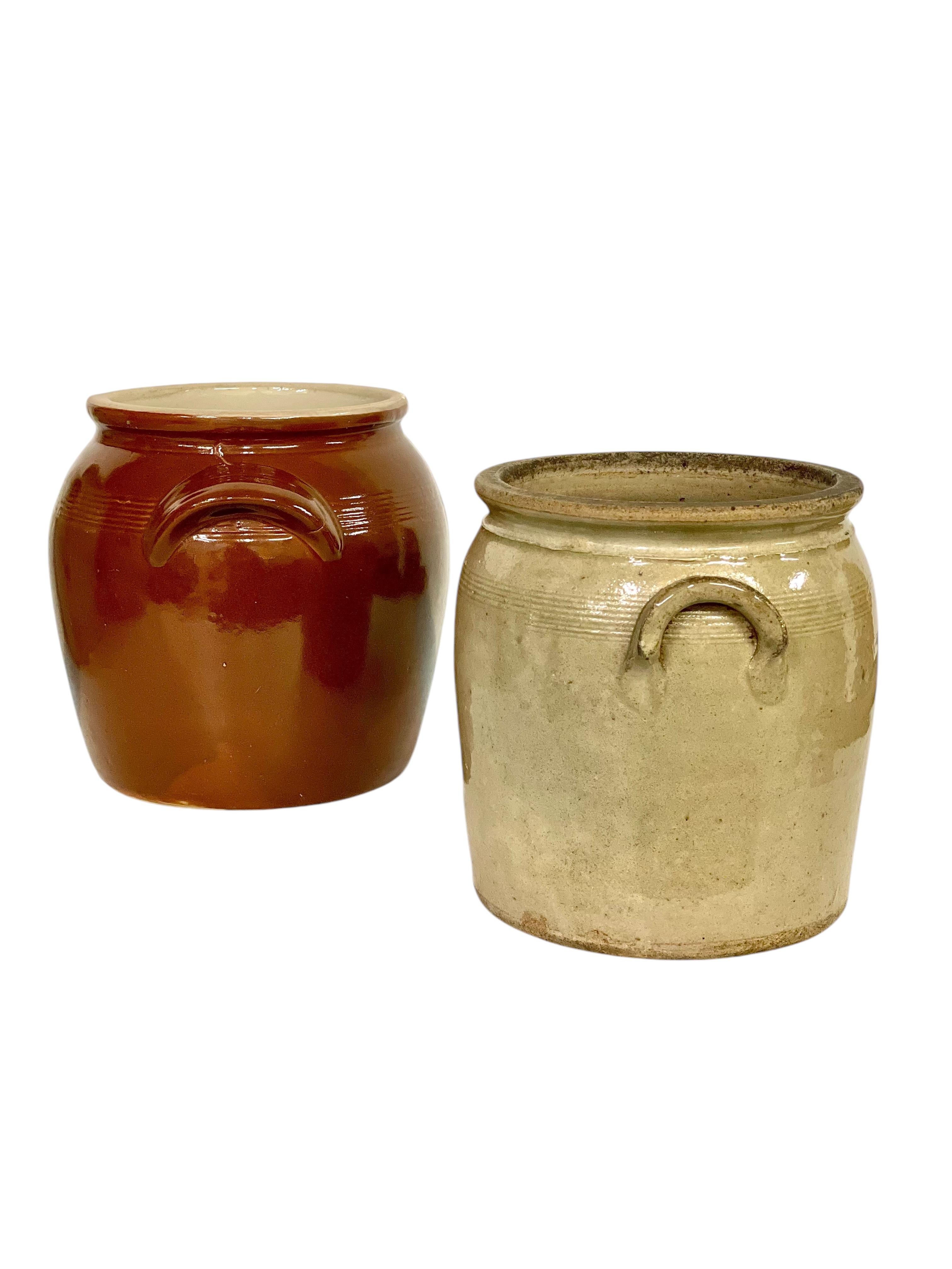 Ensemble de quatre pots à confit en terre cuite vernissée du 19e siècle en vente 2