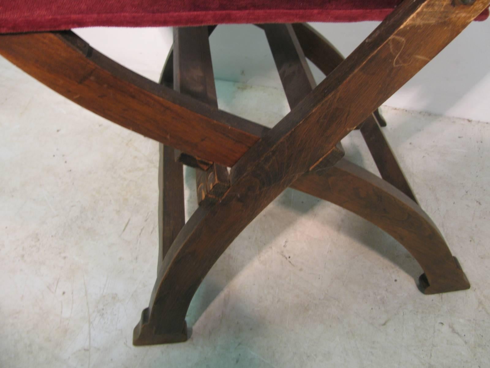 Stained 19th Century Set of Four Gothic Style Church Choir Chairs