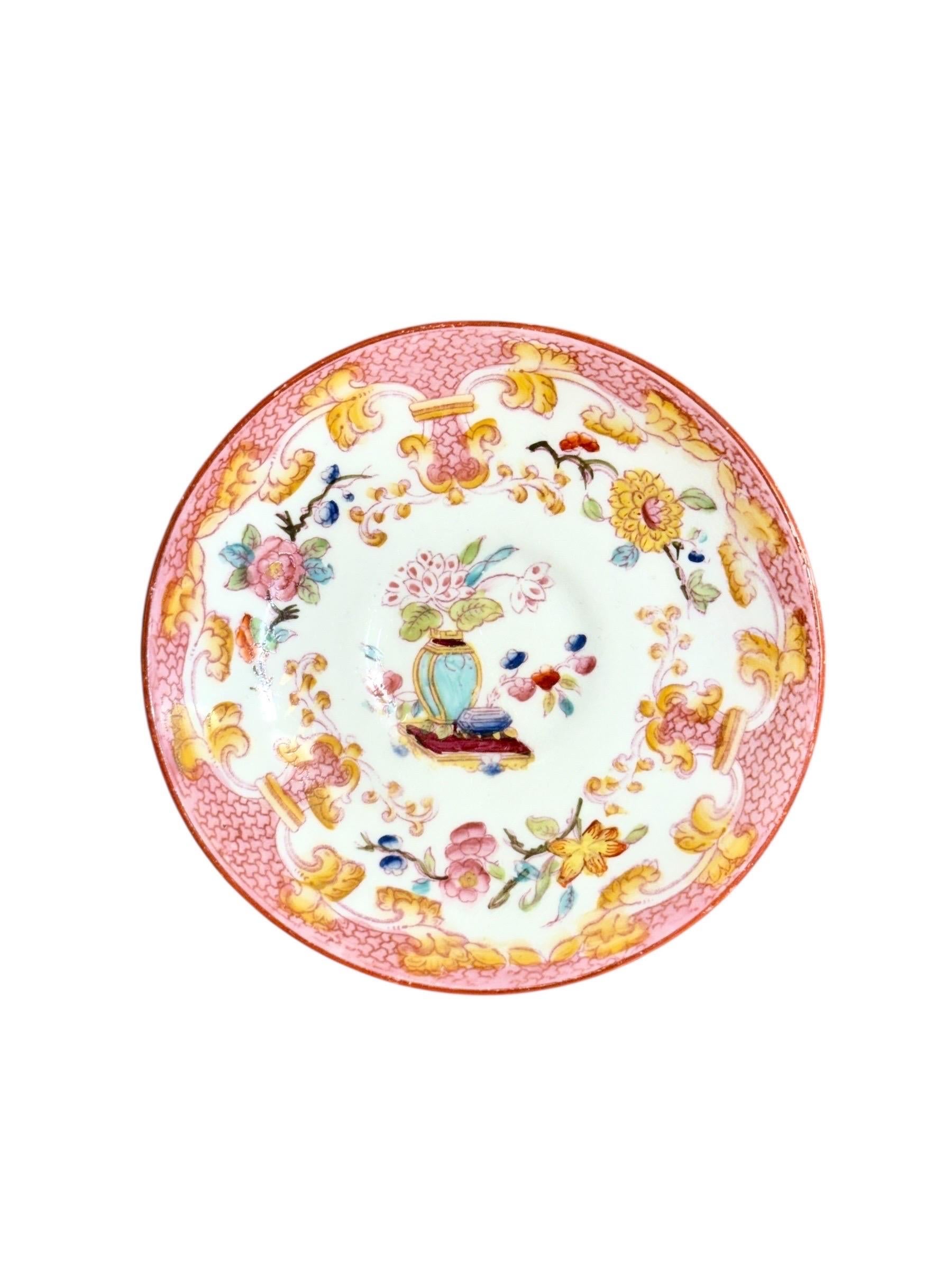 Set di quattro tazze e piattini demitasse policromi Samson Paris del XIX secolo in vendita 5