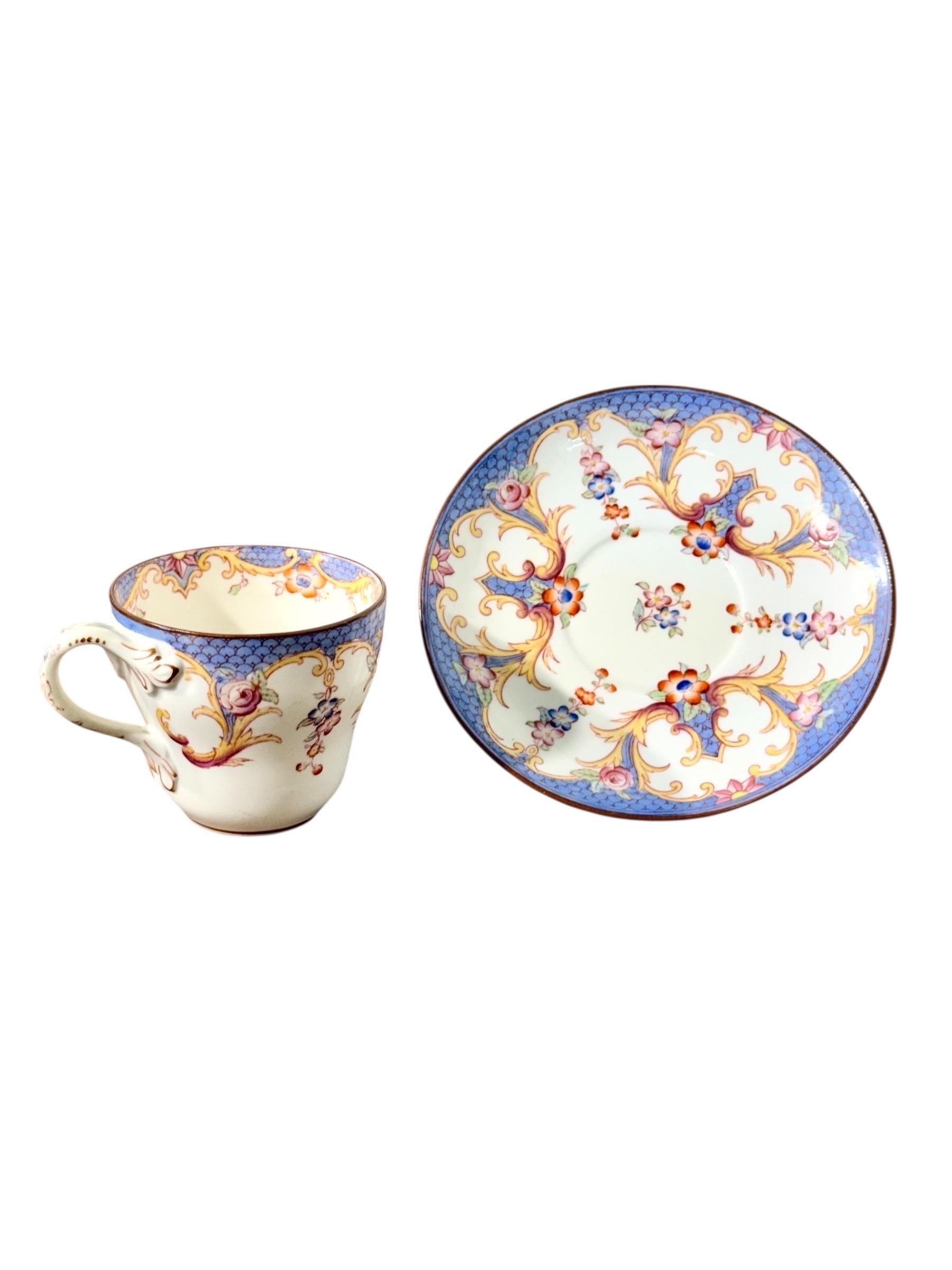 Set di quattro tazze e piattini demitasse policromi Samson Paris del XIX secolo in vendita 12