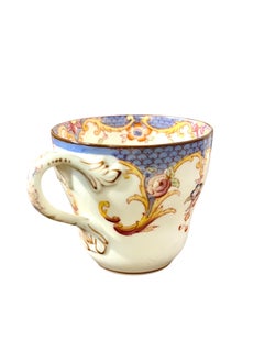 19th Century Set of Four Samson Paris Polychrome Demitasse Cups & Saucers