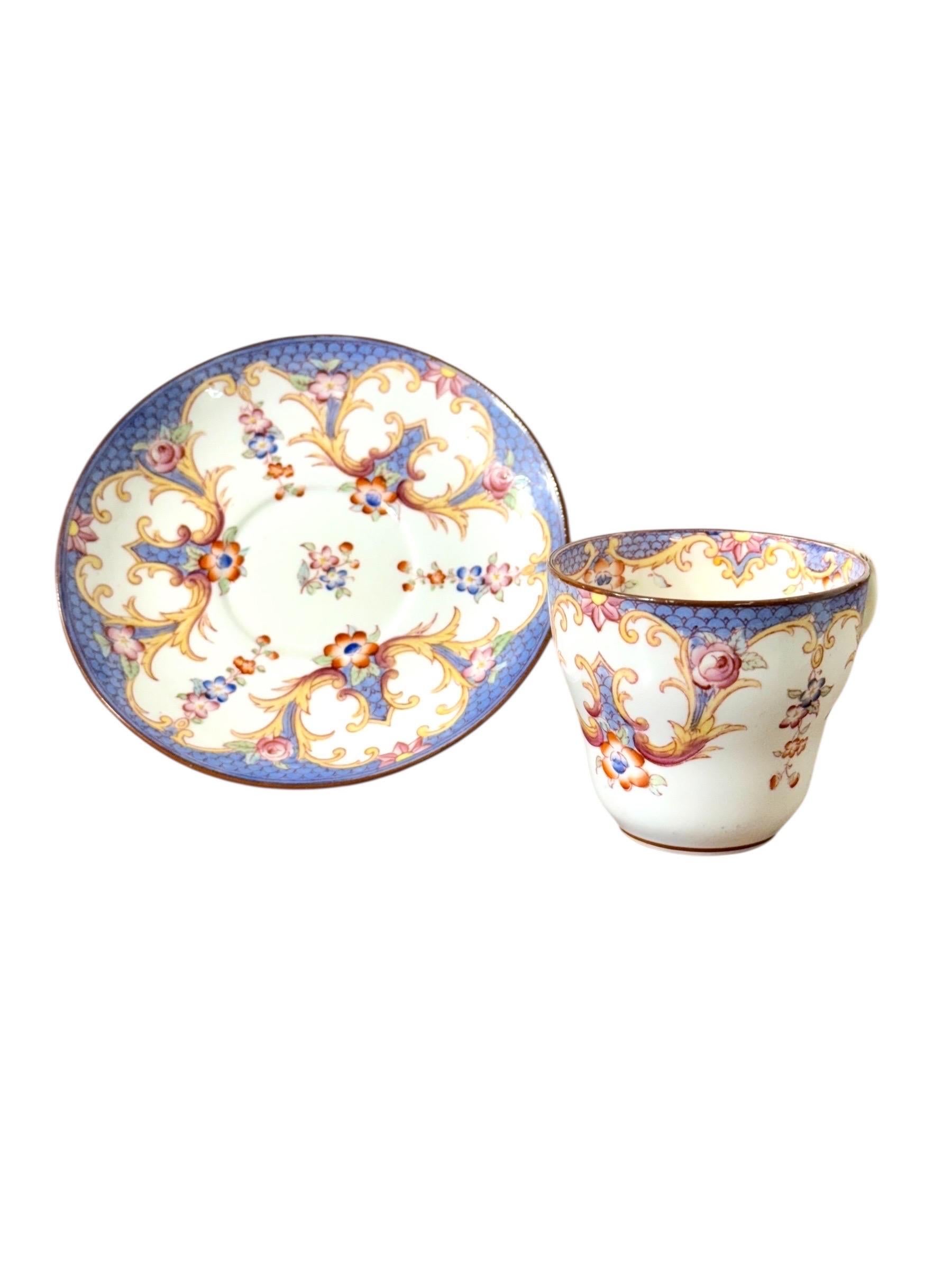 Set di quattro tazze e piattini demitasse policromi Samson Paris del XIX secolo in vendita 1