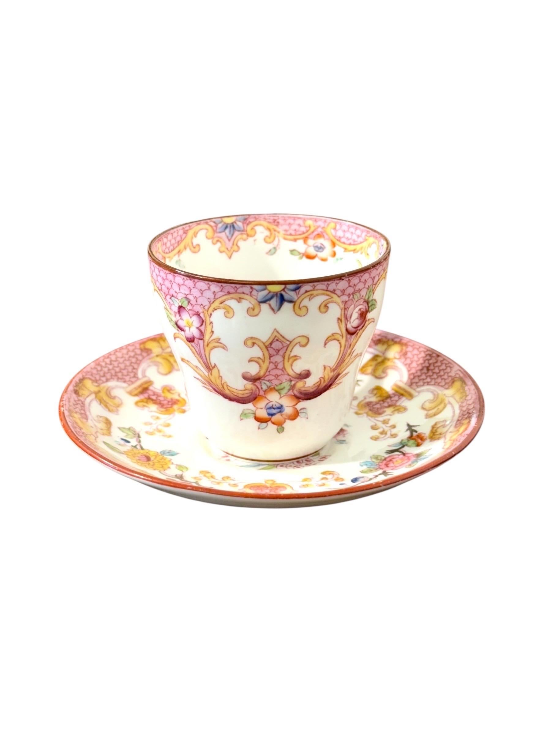 Set di quattro tazze e piattini demitasse policromi Samson Paris del XIX secolo in vendita 2
