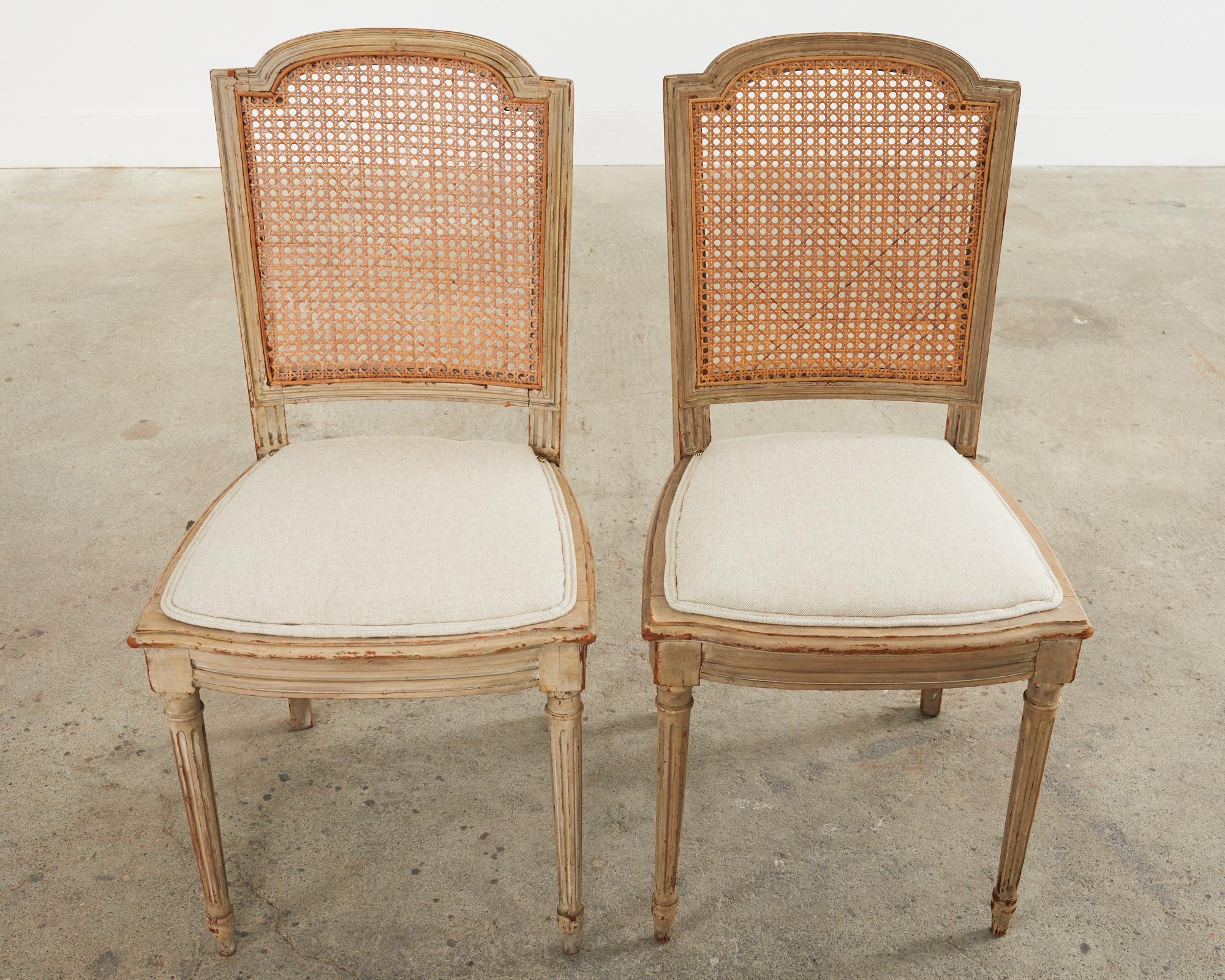 19th Century Set of Four Swedish Gustavian Caned Dining Chairs For Sale 2