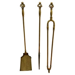 19th Century Set of Gothic Twist Fireside Tools