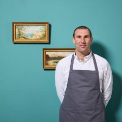 19th Century Set of Hand Painted Tiles In Gilt Frames