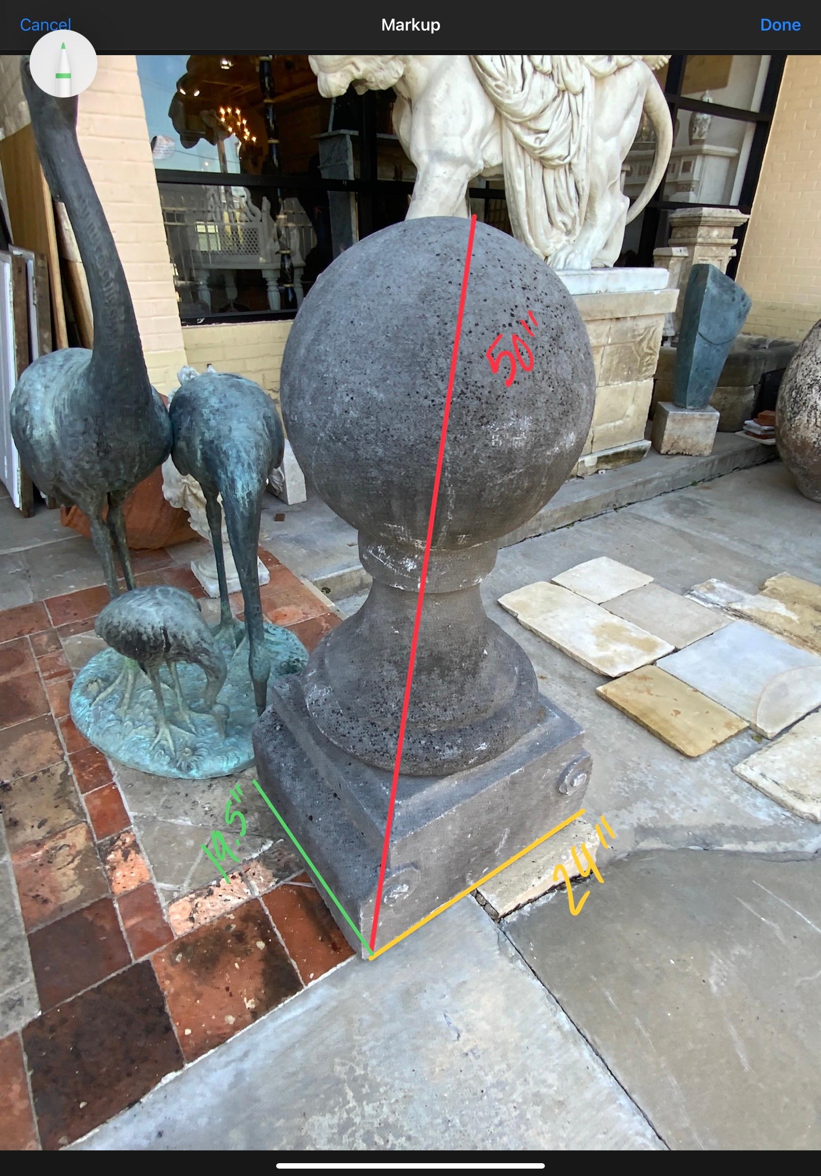 19th Century Set of Large Belgium Bluestone Finials In Good Condition For Sale In Dallas, TX