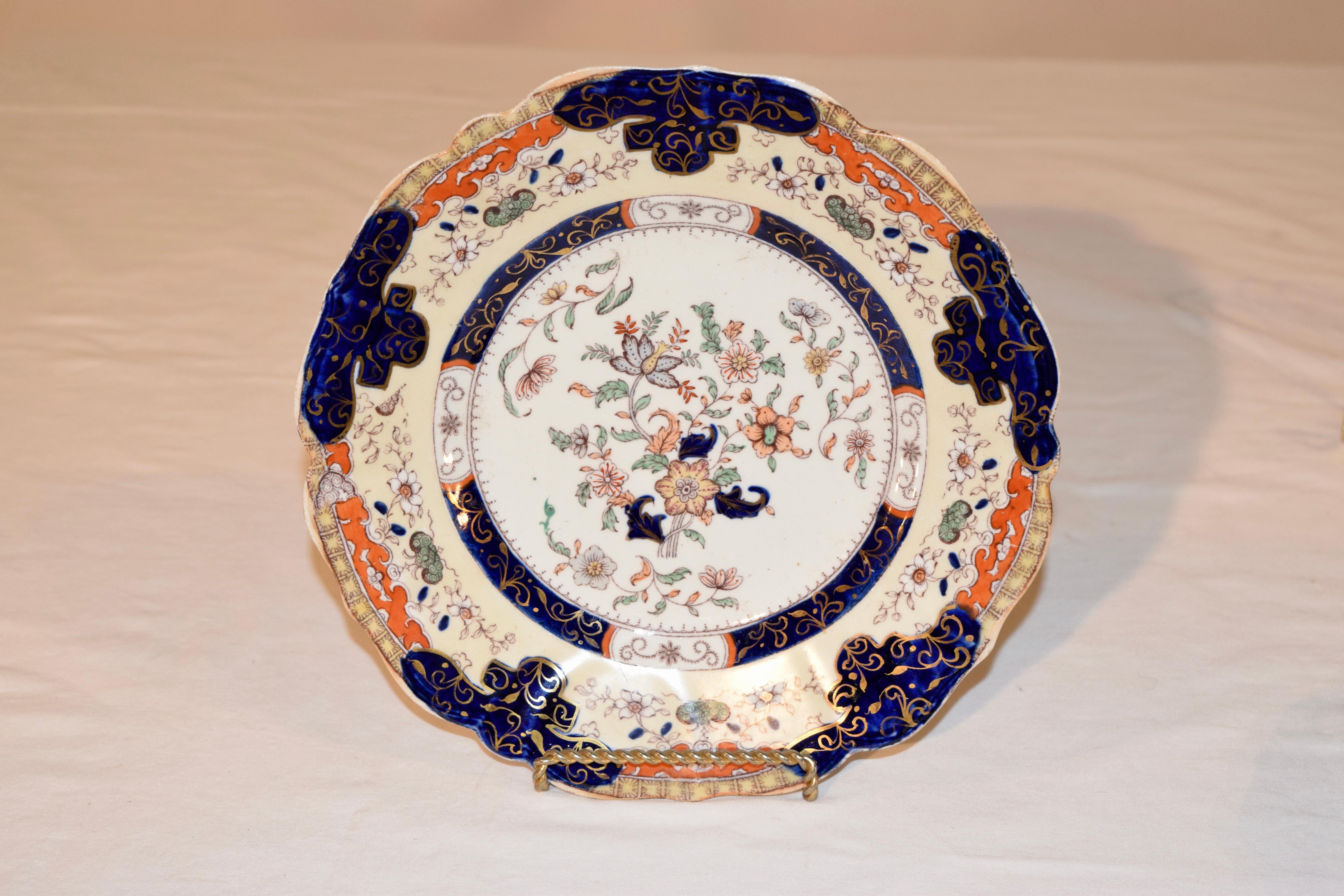 Hand-Painted 19th Century Set of Mason's Plates For Sale