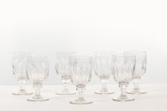 19th Century set of seven cut glass rummer glasses