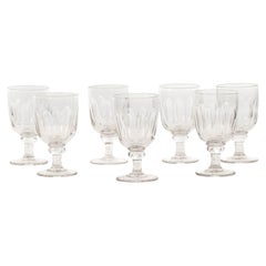 19th Century set of seven cut glass rummer glasses