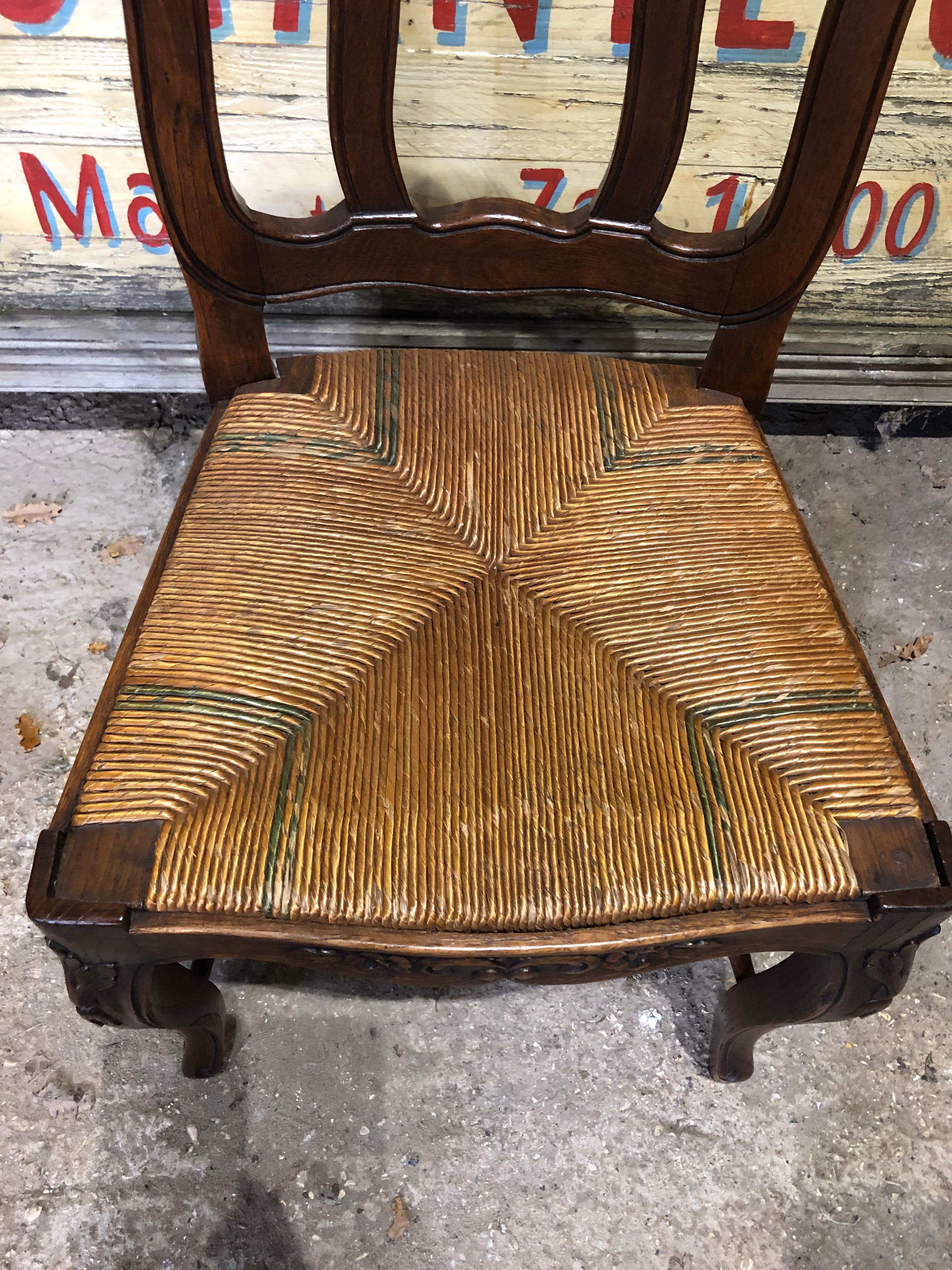 19th Century Set of Six French Farmhouse Dining Chairs 1