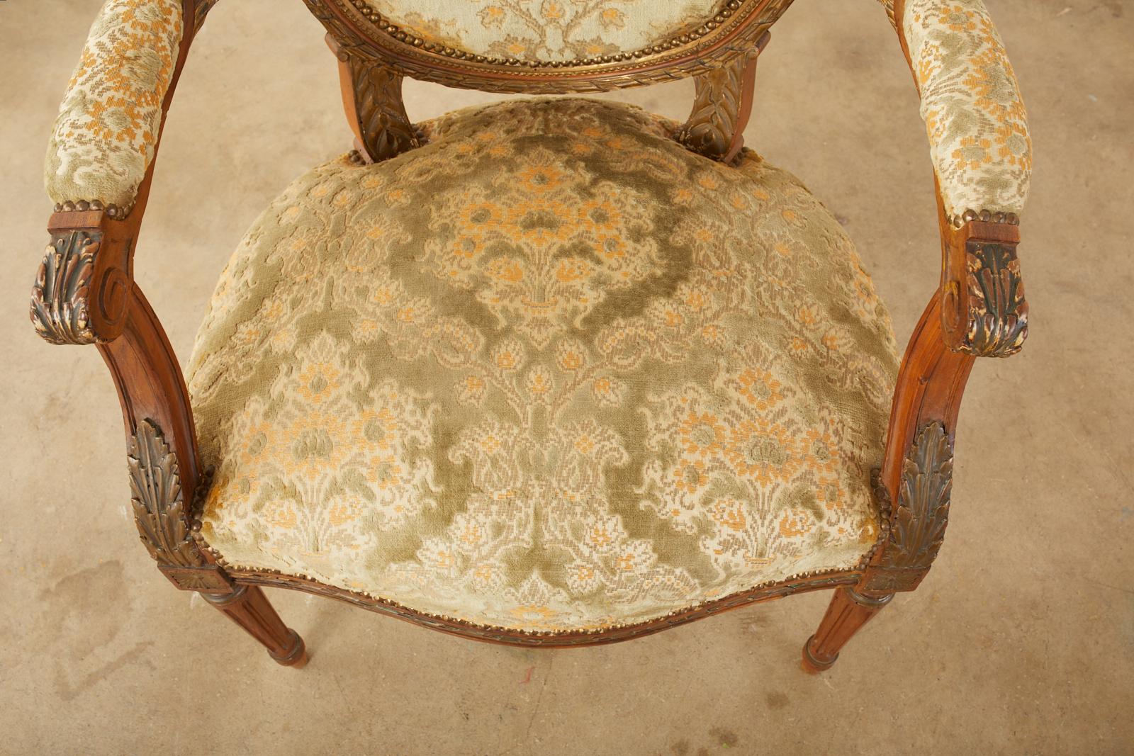 19th Century Set of Six French Louis XVI Style Dining Chairs 7