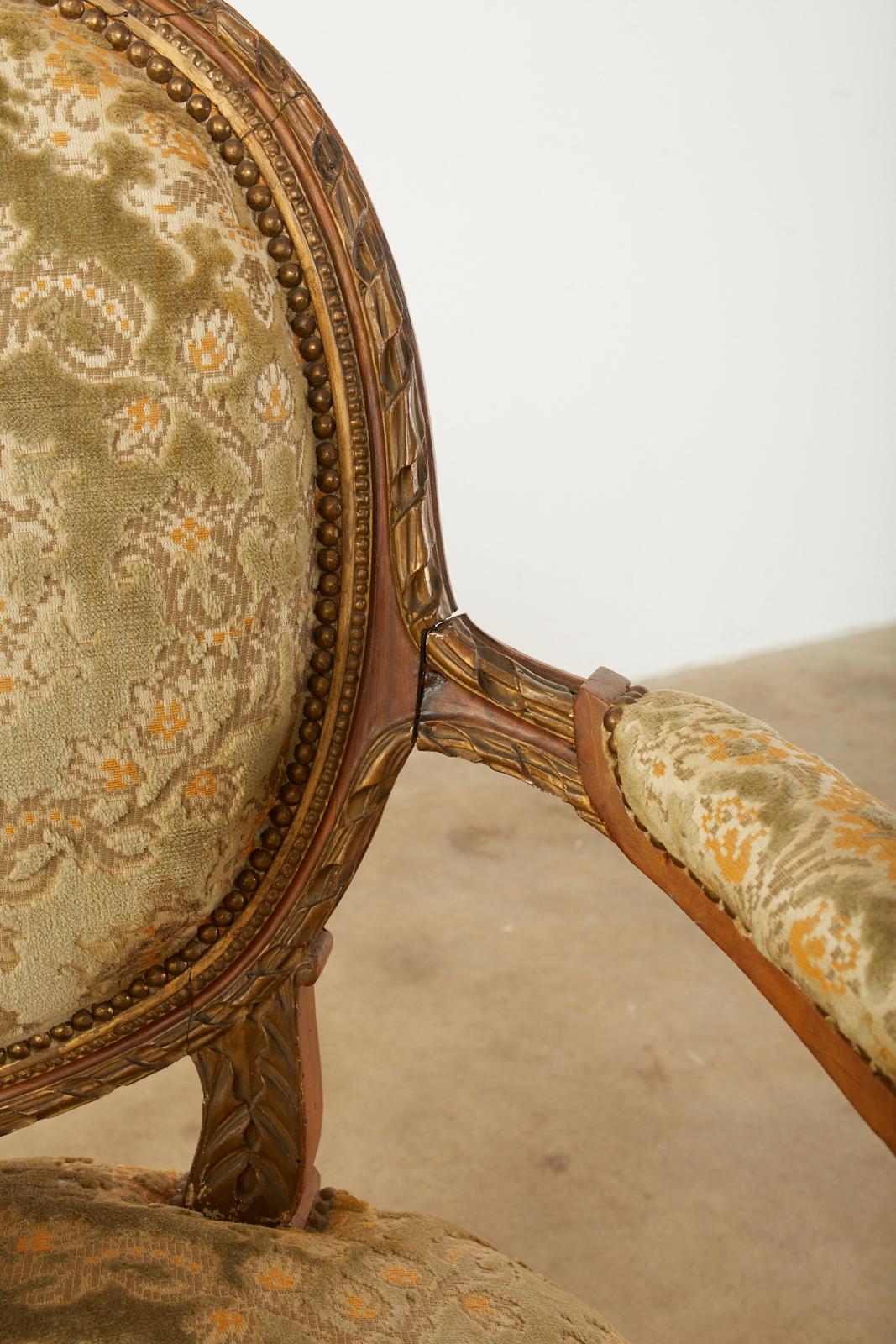 19th Century Set of Six French Louis XVI Style Dining Chairs 10