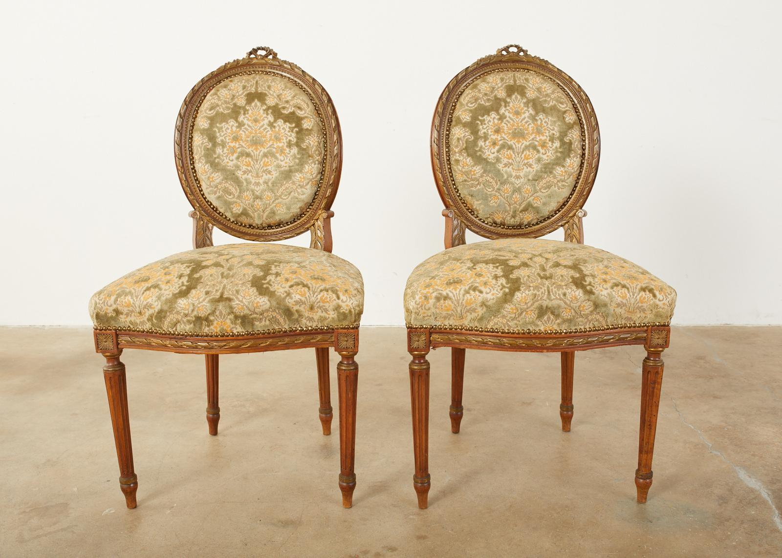 19th Century Set of Six French Louis XVI Style Dining Chairs 11
