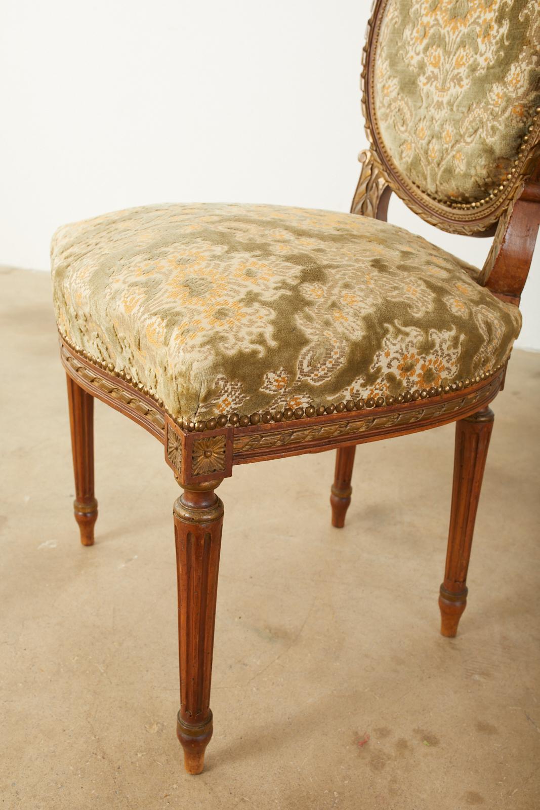 19th Century Set of Six French Louis XVI Style Dining Chairs 13