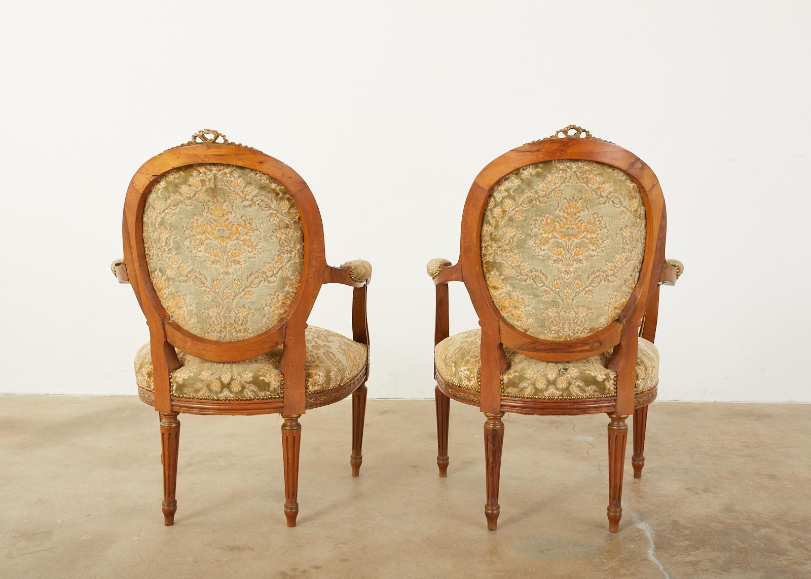 19th Century Set of Six French Louis XVI Style Dining Chairs 2