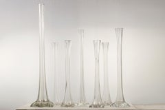 19th Century set of six hand blown glass lily vases