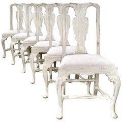 Antique 19th century Set of Six Rococo Chairs