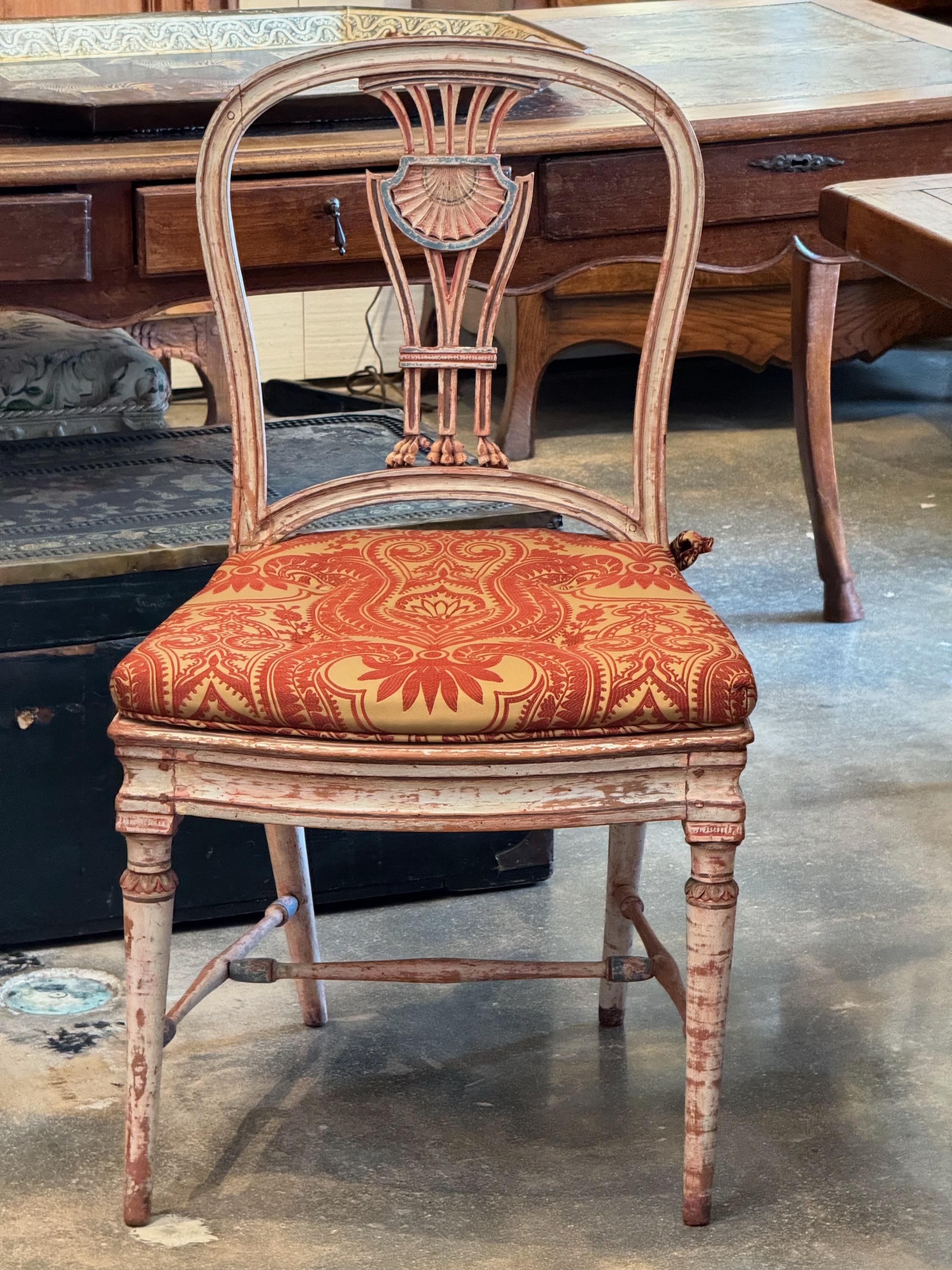 Fabric 19th Century Set of Six Swedish Chairs For Sale