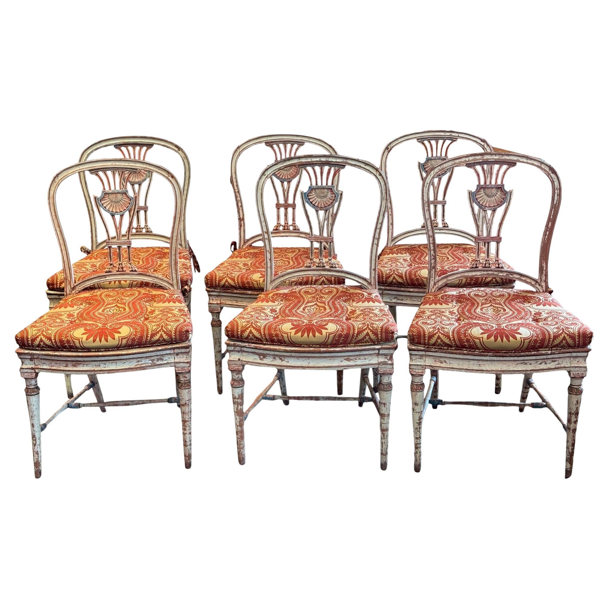 19th Century Set of Six Swedish Chairs For Sale