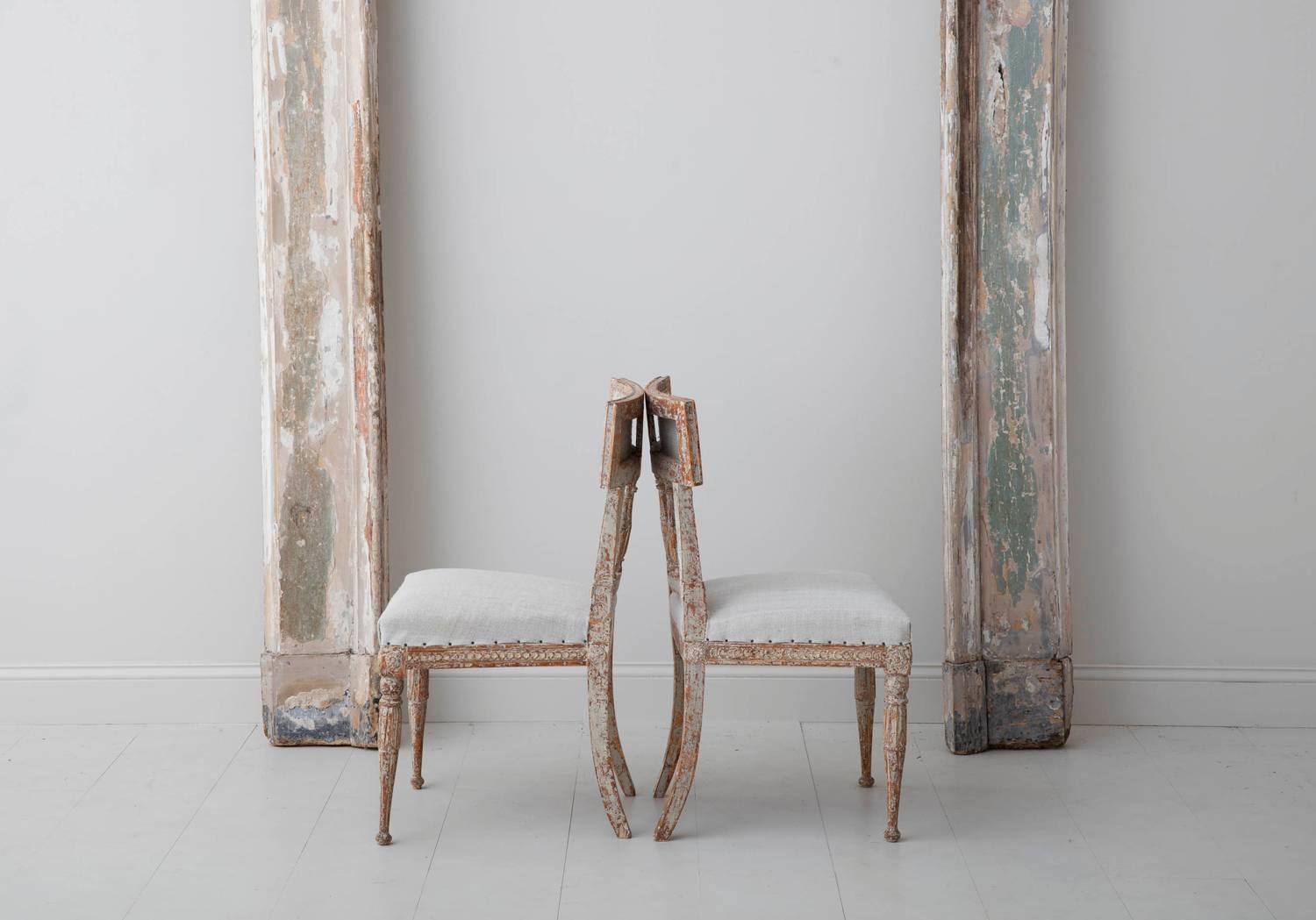 19th Century Set of Six Swedish Gustavian Period Chairs in Original Paint 6