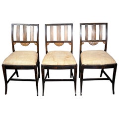 19th Century Set of Six Upholstered and Decorated Chairs