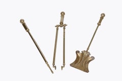 19th Century set of Square Gothic Fire Irons