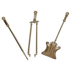 19th Century set of Square Gothic Fire Irons