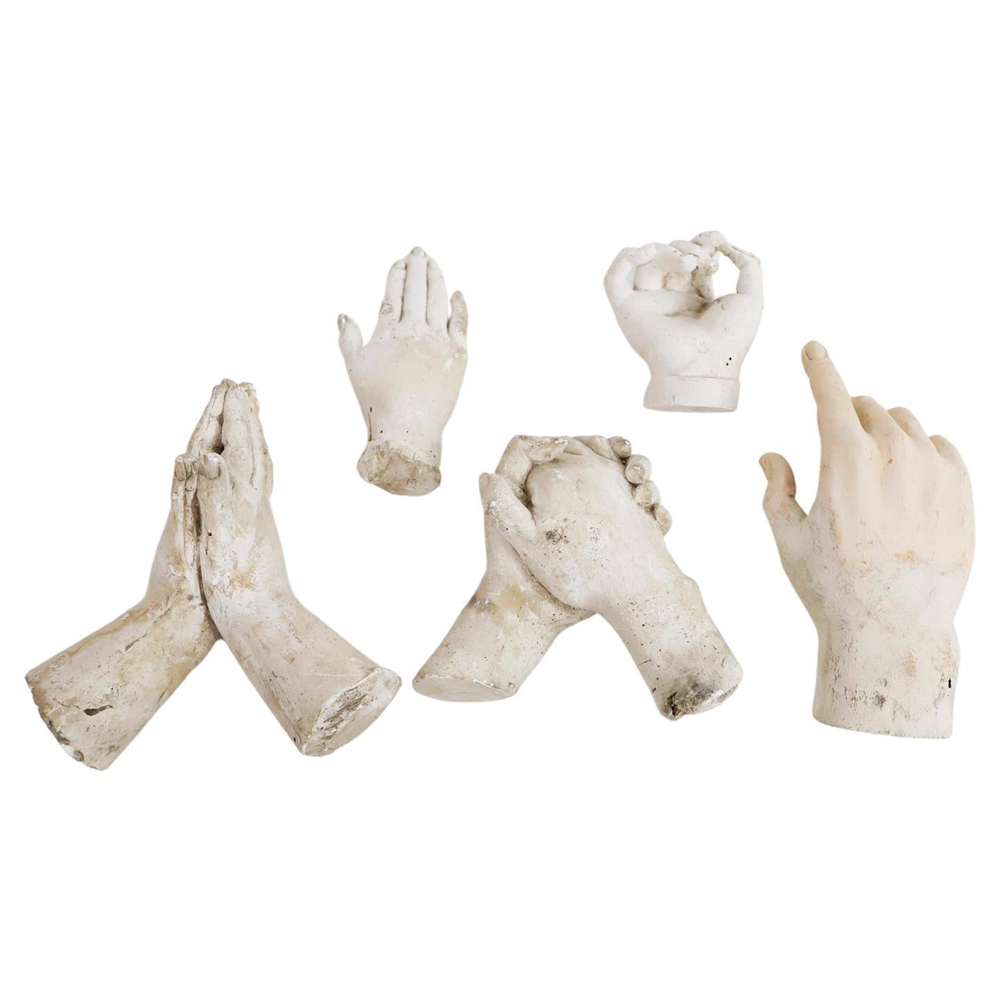 19th Century Set of Study Hands Saint Sculptures For Sale