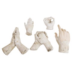 Antique 19th Century Set of Study Hands Saint Sculptures