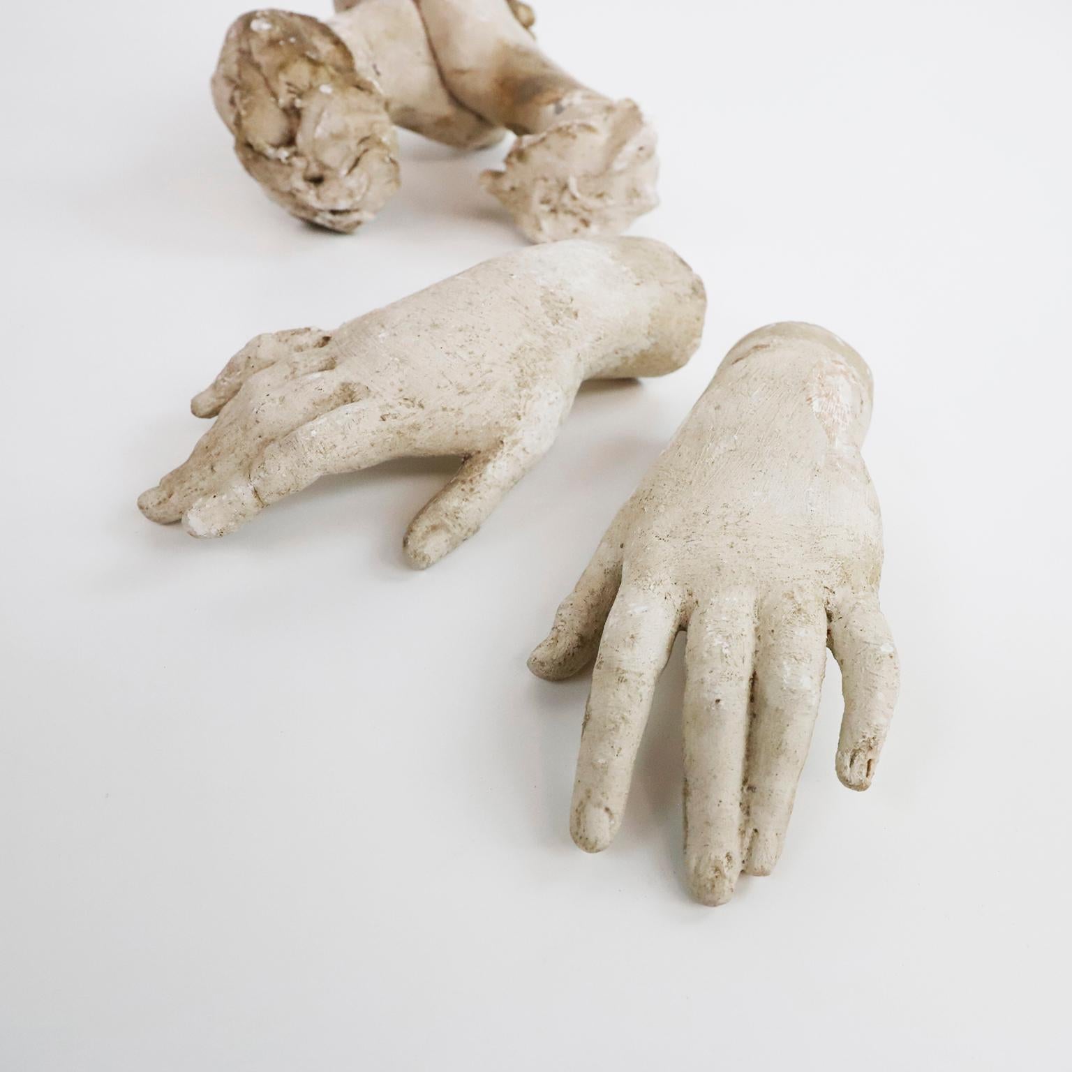 Mexican 19th Century Set of Study Hands Saint Sculptures 'Set 2' For Sale