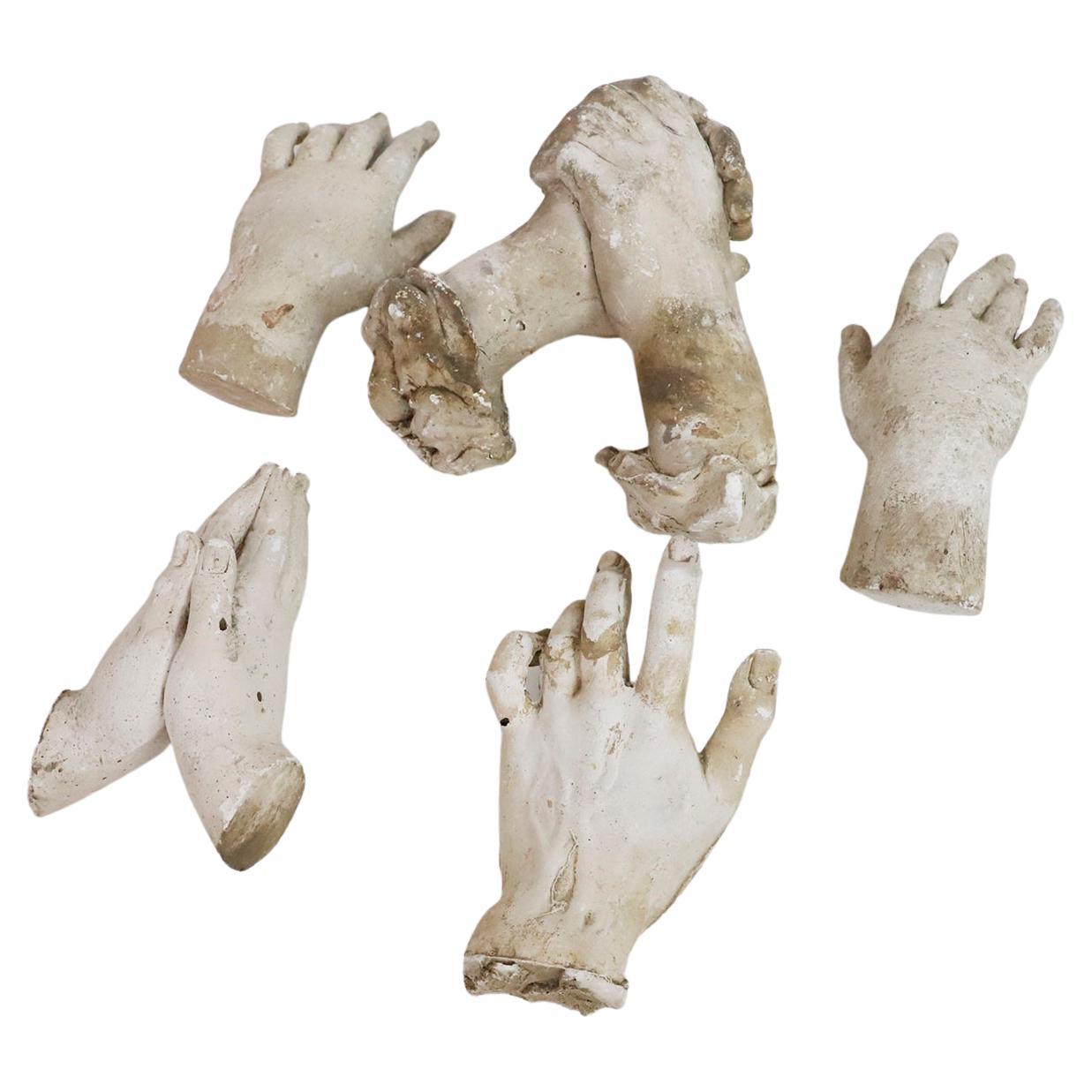 19th Century Set of Study Hands Saint Sculptures 'Set 2' For Sale