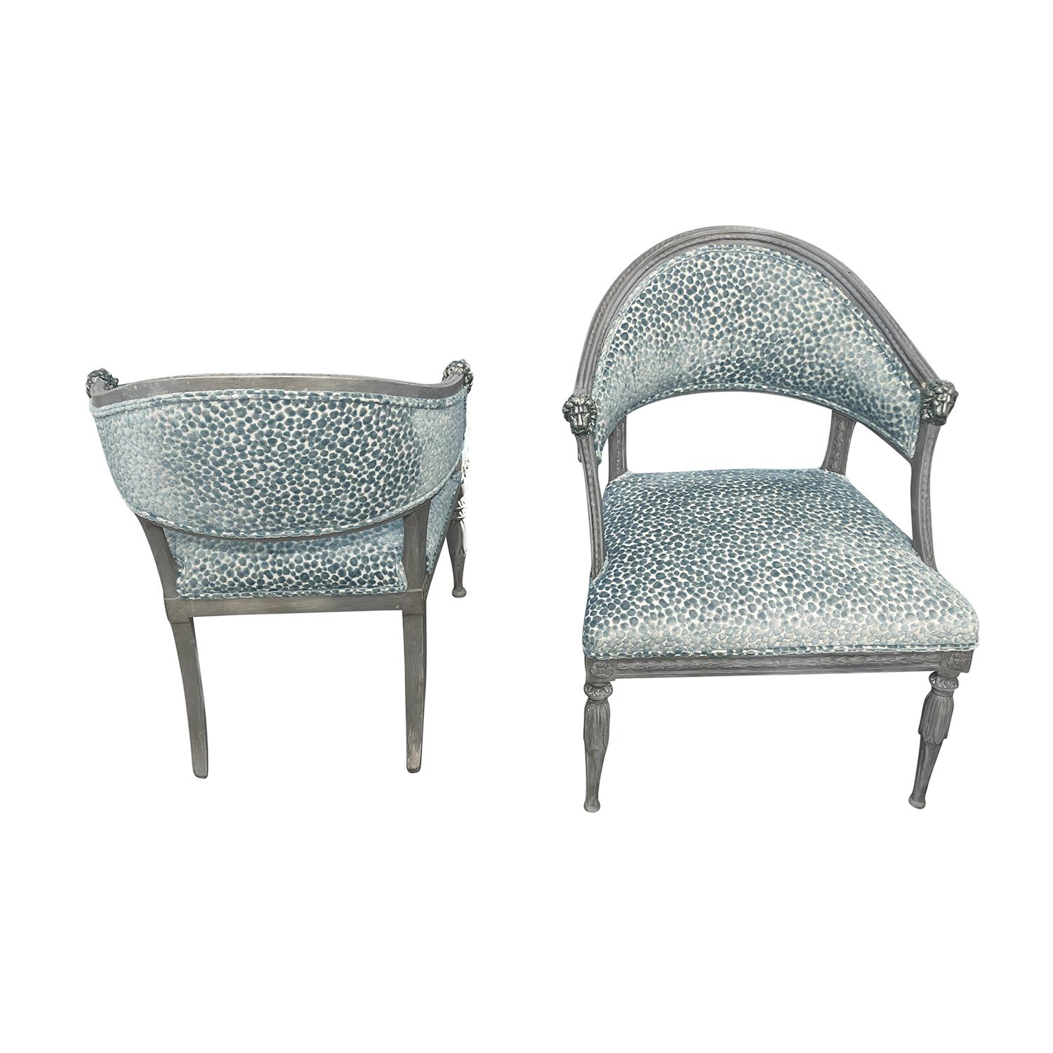 Hand-Carved 19th Century Set of Swedish Gustavian Armchairs Attributed to Ephraim Ståhl For Sale