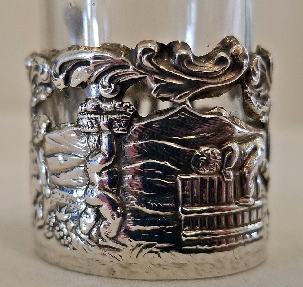 English 19th Century Set of Ten Sterling Silver Shot Glasses by W Comyn
