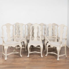 Set di dieci sedie da pranzo svedesi gustaviane del XIX secolo