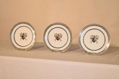 19th Century Set of Three Armorial Plates