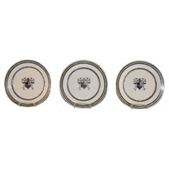 19th Century Set of Three Armorial Plates