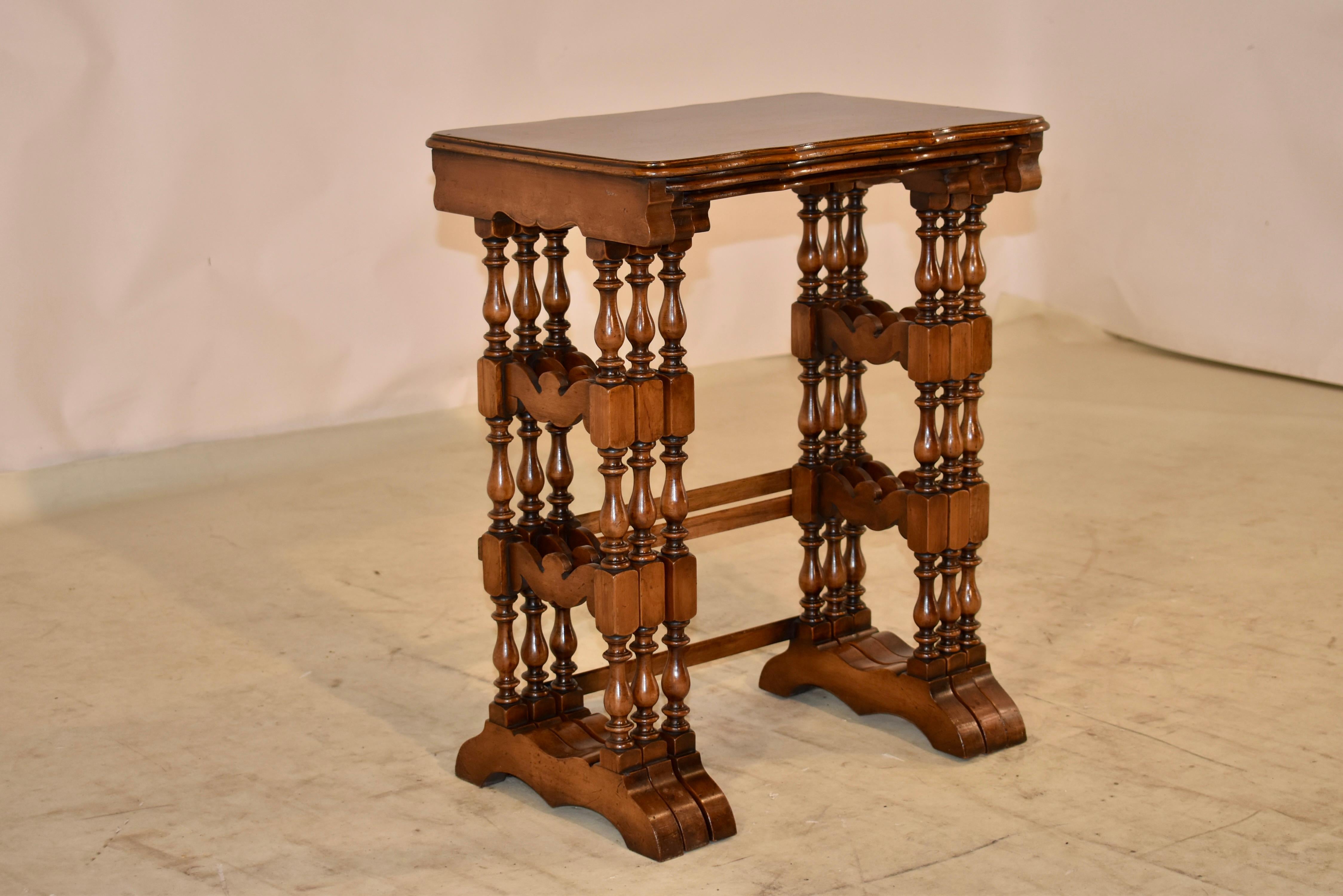 19th Century Set of Three Nesting Side Tables For Sale 5
