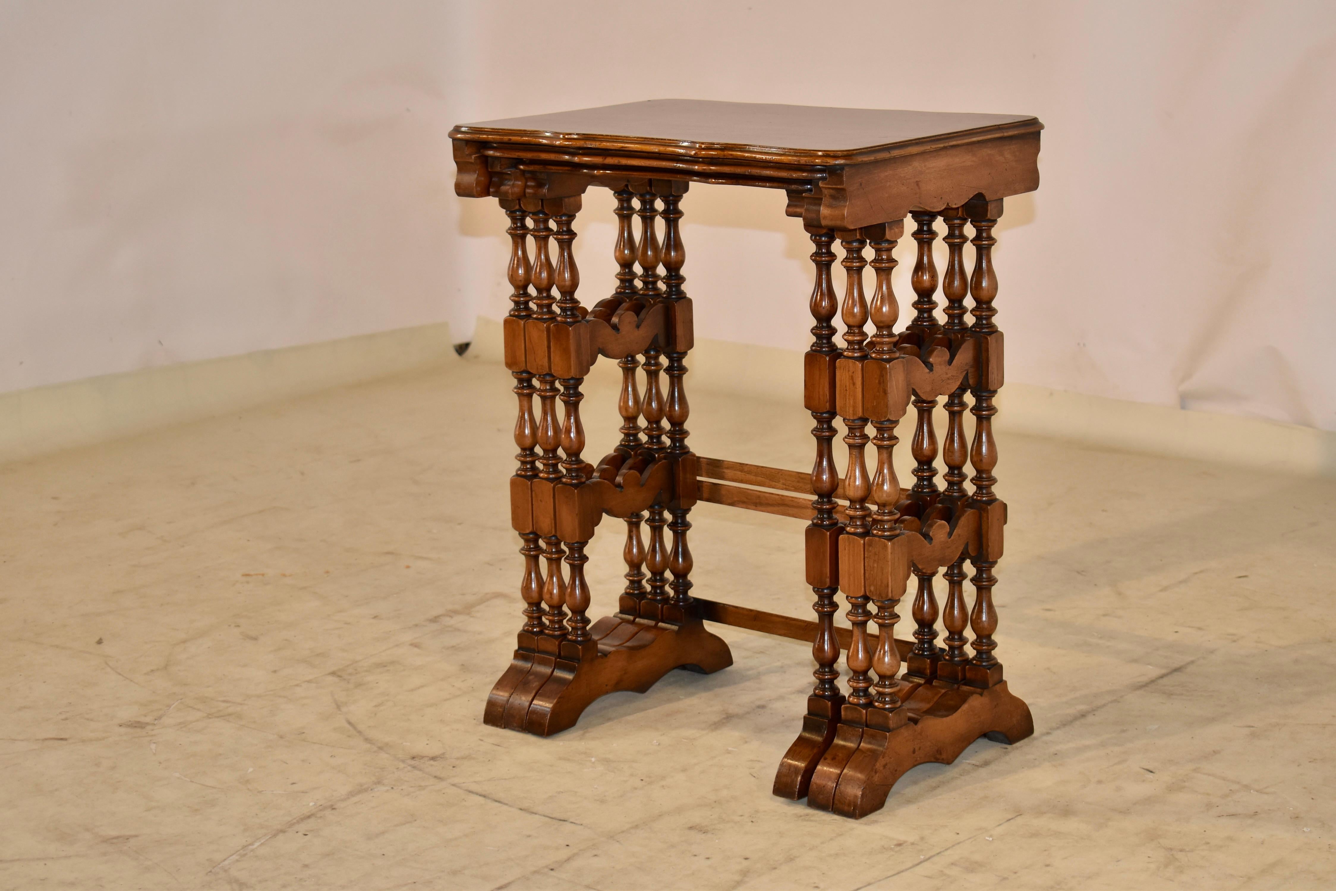 19th Century Set of Three Nesting Side Tables For Sale 6