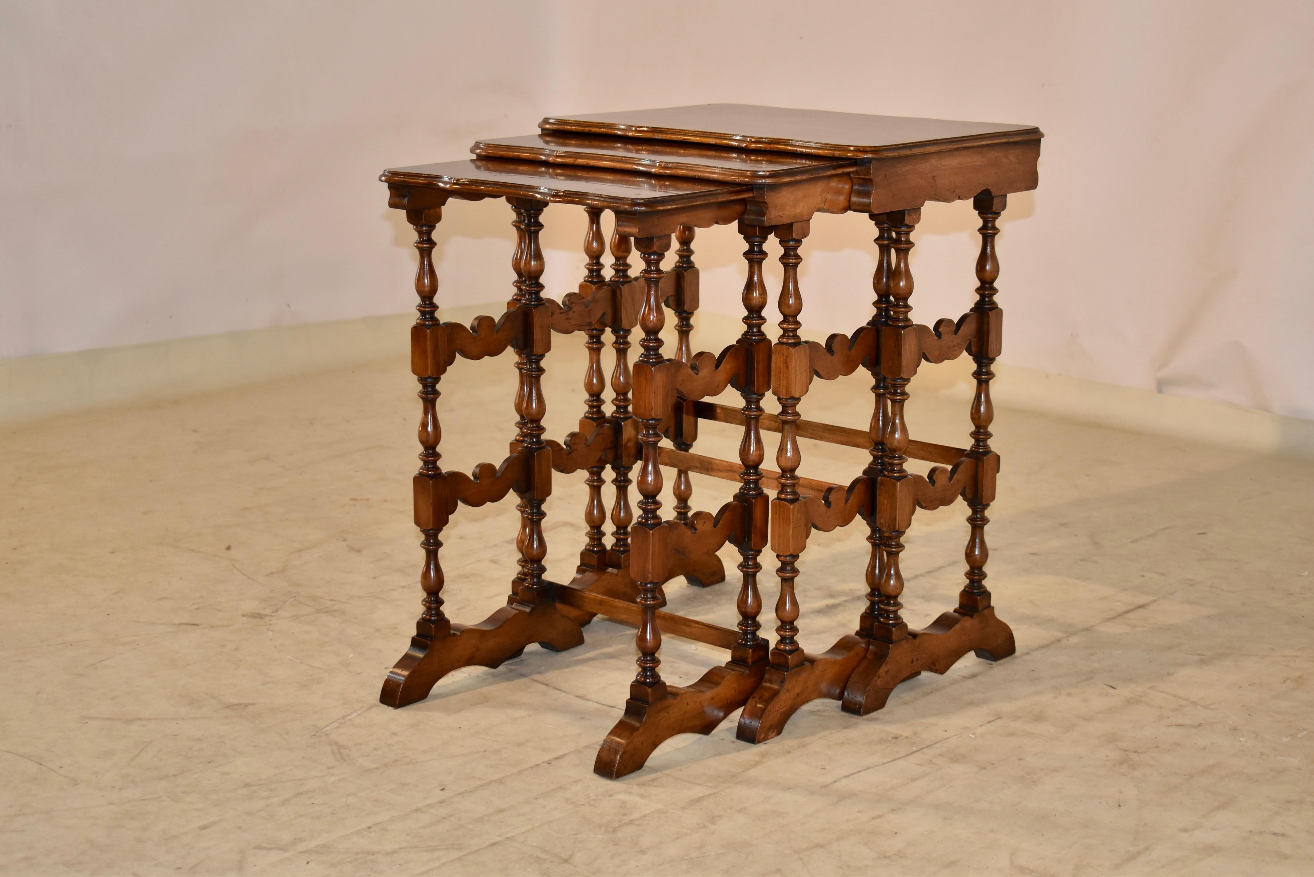 19th Century Set of Three Nesting Side Tables For Sale 2