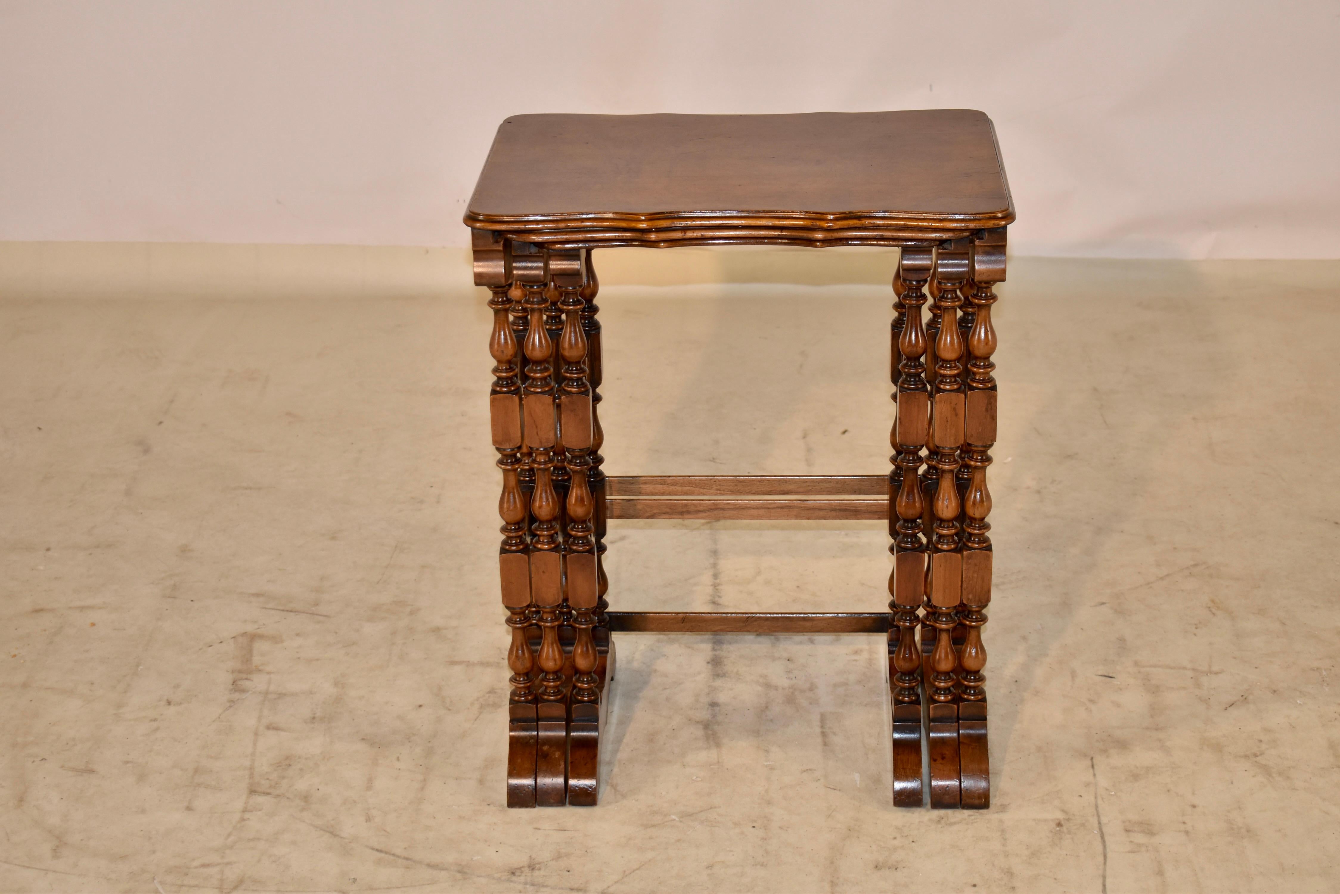 19th Century Set of Three Nesting Side Tables For Sale 3