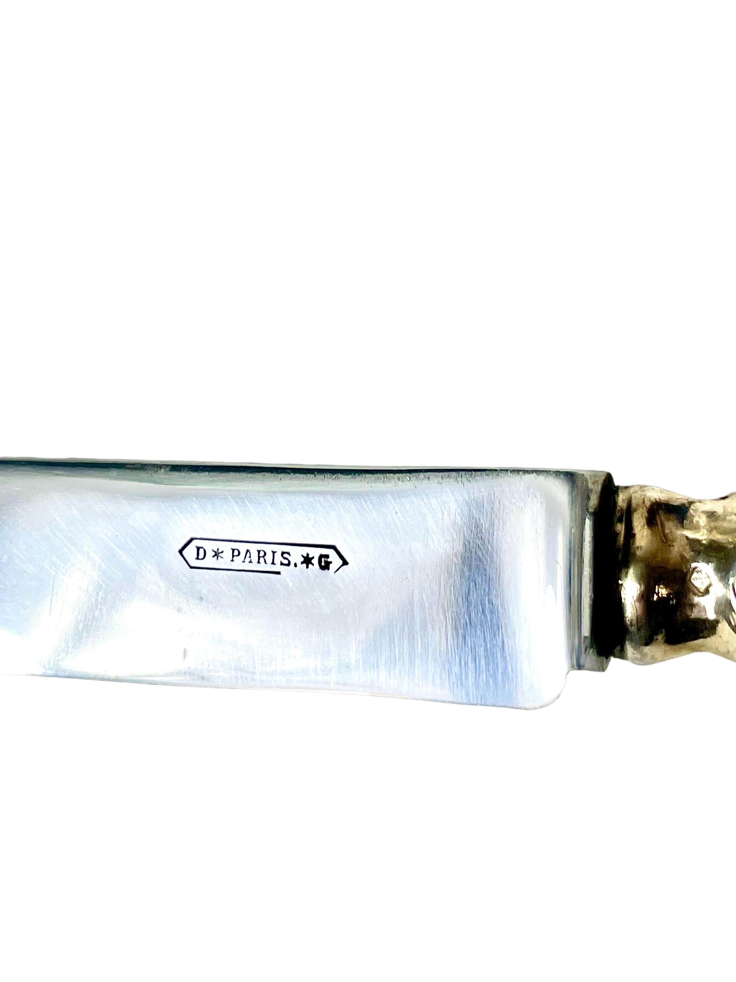 Ensemble de douze couteaux « Entremet » anciens en argent sterling du 19ème siècle en vente 1