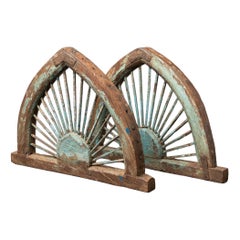 19th century Set of two antique Indian window panels from India