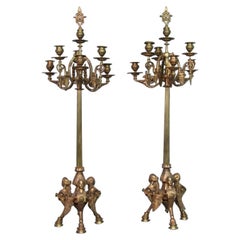 19th Century Set of Two Bronze Candelabras