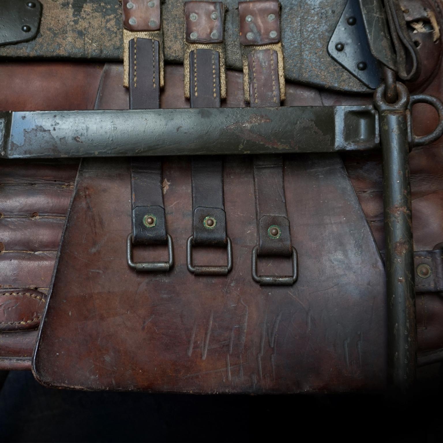 19th Century Set of Two Harness Leather Cartridge Saddle Cases and a Saddle 3