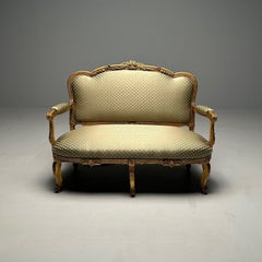 19th Century Settee / Canape, Durand, Louis XV, Giltwood, Scalamandre Upholstery
